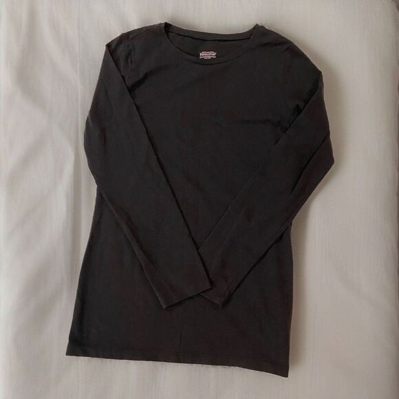 Pendleton Women's Black Long-Sleeve Crew Neck Cotton T-Shirt Size Large EUC - Picture 2 of 7